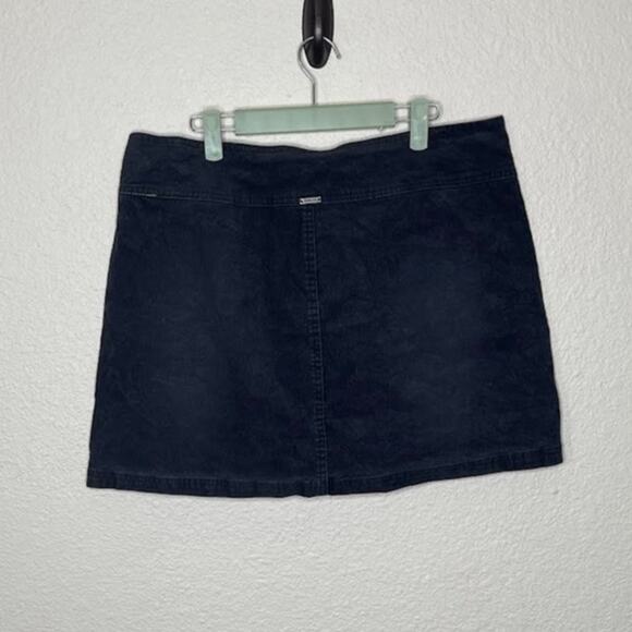 Prana dark blue corduroy mini skirt stretch women's size 14 - Picture 4 of 4